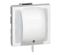 Legrand Interrupteur à tirage va-et-vient Mosaic, 2 modules, blanc brillant, connexion rapide