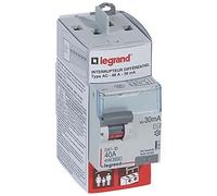 LEGRAND Interrupteur différentiel DX³-ID, 2P, 40A, 30mA, type AC, 230V | 2 pôles, 40A, 30mA, type AC, 230V, montage rail DIN, 2 modules, IP20, sans halogène, bornes à vis, peigne et câble