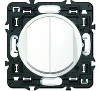 Legrand Interrupteur double/va-et-vient Céliane Soft 10A Commande d'éclairage Blanc