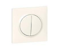 Legrand – Interrupteur double Dooxie 10 A - 230 V fourni avec plaque carrée blanche