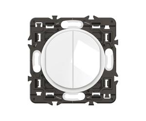 LEGRAND - Interrupteur Double ou Va-et-vient - 10A - Commande d'Eclairage Complète - A compléter avec une plaque - Blanc