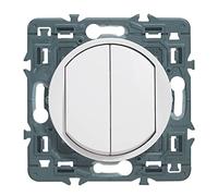 LEGRAND - Interrupteur Double ou Va-et-vient Céliane Soft - 10A - Commande d'Eclairage - Prêt à Installer - Fabriqué En France - Blanc