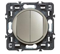LEGRAND - Interrupteur Double ou Va-et-vient Céliane Soft - 10A - Commande d'Eclairage - Prêt à Installer - Fabriqué En France - Titane