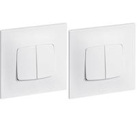 LEGRAND - Interrupteur Double ou Va-et-vient Neptune 10A - Commande d'Éclairage Monobloc - Prêt à Installer - Blanc (Lot de 2)