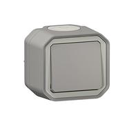 Interrupteur ou va-et-vient 10 A Plexo complet saillie gris