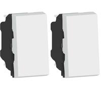 LEGRAND - Interrupteur Mural Simple ou Va-et-vient 10A Mosaic Easy-Led - Commande d'Éclairage 1 Module - Sans Plaque/Sans Support - Fabriqué En France - Blanc (Lot de 2)