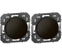 LEGRAND - Interrupteur Mural Simple ou Va-et-vient 10AX dooxie - Commande d'Éclairage (Sans Plaque) - Prêt à Installer - Fabriqué En France - Noir (Lot de 2)