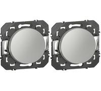 LEGRAND - Interrupteur Mural Simple ou Va-et-vient 10AX dooxie - Commande d'Éclairage (Sans Plaque) - Prêt à Installer - Fabriqué En France - Alu (Lot de 2)