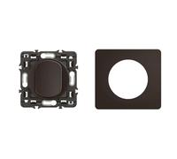 LEGRAND - Interrupteur ou-va-et-vient Céliane 10AX enjoliveur Noir et support avec Plaque Céliane 1 poste - Noir Mat emballage GD