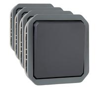 Legrand - Interrupteur ou va-et-vient étanche Plexo 10A à équiper d'un boitier ou d'une plaque support finition anthracite (Lot de 4)