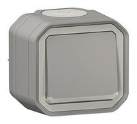 Interrupteur ou va-et-vient lumineux 10 A - Plexo - complet saillie - gris