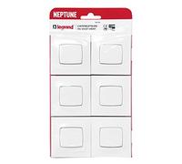 Legrand – Interrupteur va-et-vient Neptune 10A Monobloc prêt à installer – Blanc – Lot de 6