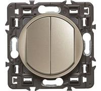 LEGRAND Interrupteur Poussoir double Céliane 6A + enjoliveur G