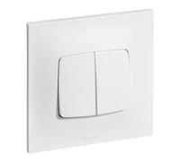 LEGRAND - Interrupteur Poussoir Double Neptune 6A - Commande d'Éclairage Monobloc - Prêt à Installer - Blanc