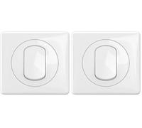 LEGRAND - Interrupteur Simple ou Va-et-vient IP44 + Plaque Céliane pour pièces humides - 10A - Commande d'Eclairage Complète - Prêt à Installer - Blanc (Lot de 2)