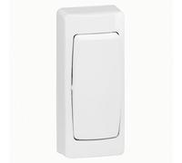 Legrand Interrupteur va-et-vient Les Apparents complet blanc, appareillage saillie, format étroit pour espaces réduits, installation facile sans boîte d'encastrement