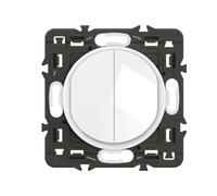 LEGRAND - Interrupteur Va-et-Vient + Poussoir Céliane - Commande d'Eclairage Silencieuse - A compléter avec une plaque - Blanc