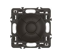 LEGRAND Interrupteur volet roulant Céliane, noir, encastré, IP41, 6A 250V | Noir, encastré, pour volets roulants, montée descente stop, 3 touches, 2 modules, bornes automatiques, IP41