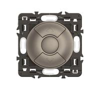 LEGRAND Interrupteur volet roulant Céliane Titanium, encastré, IP41, 6A | Titane, encastré, commande volets roulants montée descente stop, 3 touches, bornes automatiques, IP41