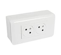Legrand - Prise double murale Mosaic Surface Link 2P+T 16A précâblée à 45° - Blanc