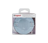 LEGRAND - Kit Prise de Sol Ronde Inox Étanche IP44 avec Volet + Boîte à Encastrer