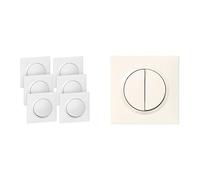 Legrand LEG300430 6X VV BLC CPL dooxie Lot de 6 interrupteurs ou va et vients Blanc Complet & 095011 Double Interrupteur Ou Va et Vient Dooxie, Livré avec Plaque Carrée, 10AX, 250V, Blanc