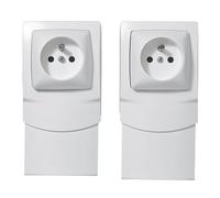 LEGRAND | Lot 2 cadres 1p 2x1pc ep 16, support d'appareillage pour plinthe, montage déjà équipé pour plinthe 16mm, prise de courant de protection, coloris blanc