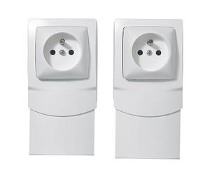 LEGRAND | Lot 2 cadres 1p 2x1pc ep 16, support d'appareillage pour plinthe, montage déjà équipé pour plinthe 16mm, prise de courant de protection, coloris blanc