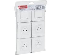 Legrand-Lot de 4 prises de courant 2P+T 16A + 2 va-et-vient 10A complet Mosaic - Blanc