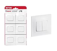 Legrand - Lot de 6 interrupteurs ou va-et-vient Neptune - Blanc & Double interrupteur ou va-et-vient Neptune - 10A - Blanc