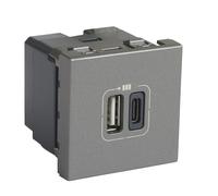Legrand Mosaic Chargeur USB Type C 2 Modules Aluminium - 079392