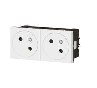 Legrand Kit 2 prises Mosaic 2P+T composables précâblées 4 modules blanc