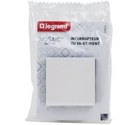 Legrand Interrupteur ou va-et-vient Mosaic Easy-Led 2 modules 10A à composer Blanc