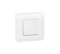 Legrand - Poussoir simple Mosaic 6A blanc complet avec plaque et fixation à vis