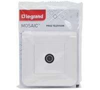 Prise TV avec plaque LEGRAND Mosaic mâle blanc