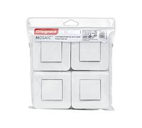 Legrand Interrupteurs va-et-vient complets Mosaic Pack 4 10A avec plaque Blanc