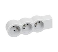 Legrand - Multiprise Extra-plate à câbler - 3 prises 2P+T - Sans cordon/fiche - Blanc/Gris clair