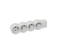 LEGRAND - Multiprise Extra-Plate à Câbler - 4 Prises avec Terre - Livrée Sans Cordon/Sans Fiche - Blanc et Gris Clair