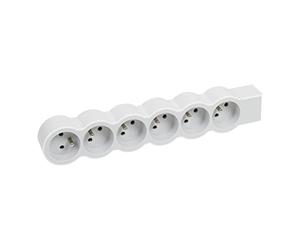 LEGRAND - Multiprise Extra-Plate à Câbler - 6 Prises avec Terre - Livrée Sans Cordon/Sans Fiche - Blanc et Gris Clair