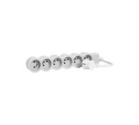 LEGRAND Multiprise extra plate avec 6 prises 2P+T - Cordon 3m - Blanc et gris clair