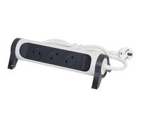 LEGRAND - Multiprise Rotative Avec Interrupteur à Voyant LED - 3 Prises Surface avec Terre - Cordon 3m - Blanc et Gris Foncé