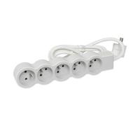 LEGRAND Multiprise FB 5x2P+T standard 1.5m 1mm² - Blanc et gris