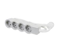 Legrand, Multiprise, Multiprise plate 4x prise, 3 mètres de câble blanc-gris 694561 (4x, CEE 7/3, 3 m)