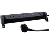 Legrand Multiprise pivotante 3x prise, USB-A, USB-C, SPD, câble 1,5m noir 694512