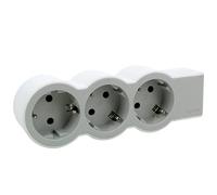 LEGRAND, Multiprise Plate 3 Prises sans câble Ultra Blanc/Gris 694573