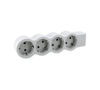 LEGRAND, Multiprise plate 4 prises sans câble ultra blanc/gris 694575