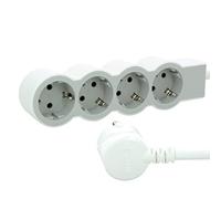 Legrand Multiprise plate 694561 – 4 prises – Câble 3 m – Blanc ultra blanc/gris