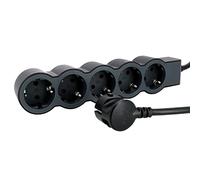 LEGRAND, Multiprise plate 694564 - 5 prises - Longueur du câble : 3 m - Noir/gris foncé