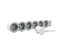 LEGRAND, Multiprise plate 694572 - 6 prises - Longueur du câble : 5 m - Blanc/gris