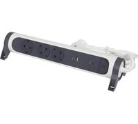 Legrand multiprise rotatif 3x prise, USB-A, USB-C, SPD, câble 1,5m blanc-noir 694508